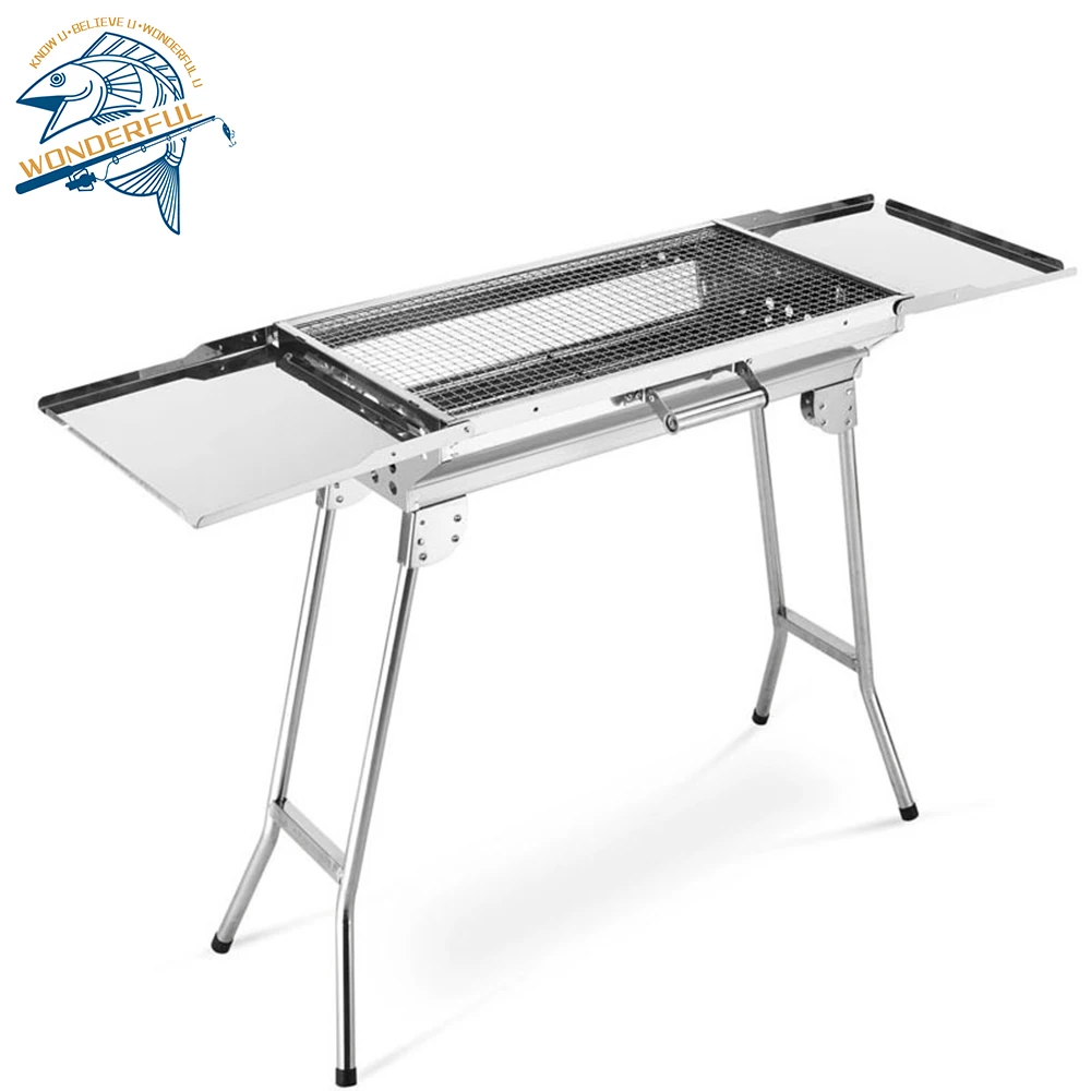 Лидер продаж, легкий складной мини-гриль из нержавеющей стали для барбекю