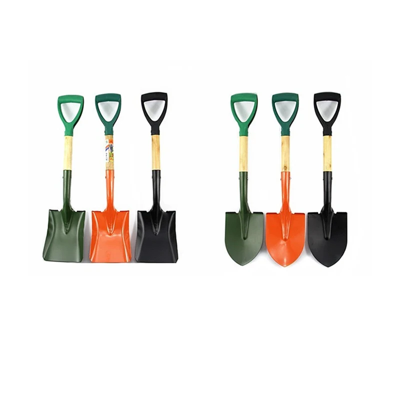 Garden Tool Beach Digging Gardening Reinforced Fiberglass Wooden D Handle Round Spade Shovel