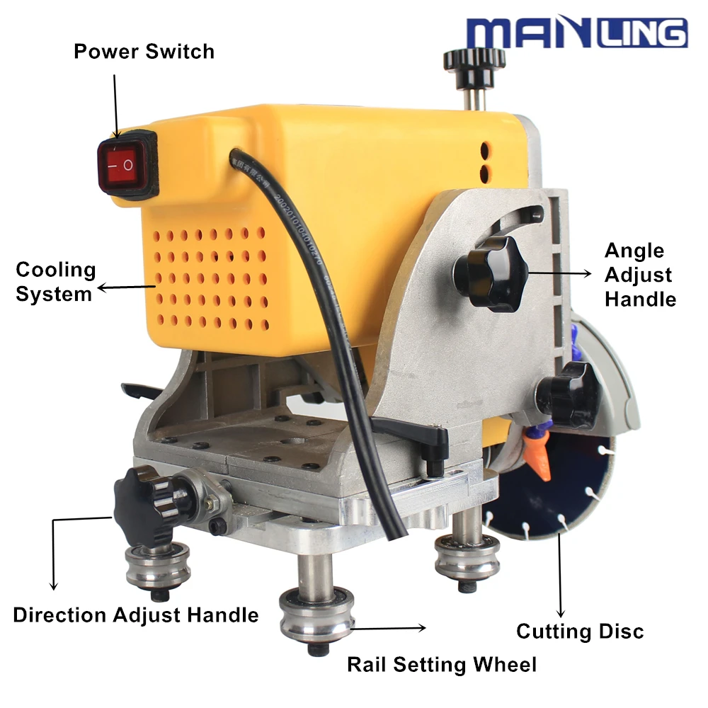 Professional Automatic moving 45 Degree Miter Wet Cutting Machine Rail Saw For Granite Tile Marble Stone Machinery