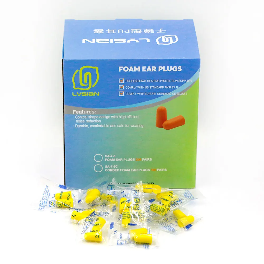Wholesale Disposable  Sleeping 38dB CE Noise Reduction Hearing Protection Earplugs Foam Ear Plugs