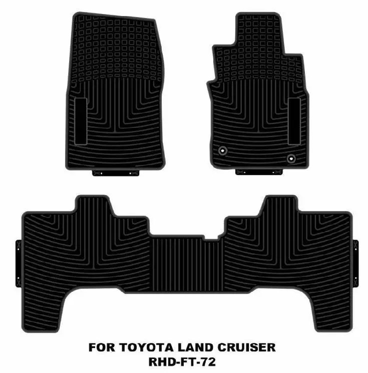 Rubber Car Floor Mats for Toyota Land cruiser 70 76 79 DUAL CAB, 08/2012-2020