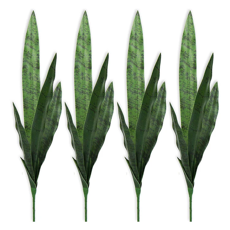 2024 New Fashion Artificial Aansevieria Plant Green Leaves Branch For Indoor Outdoor Decoration