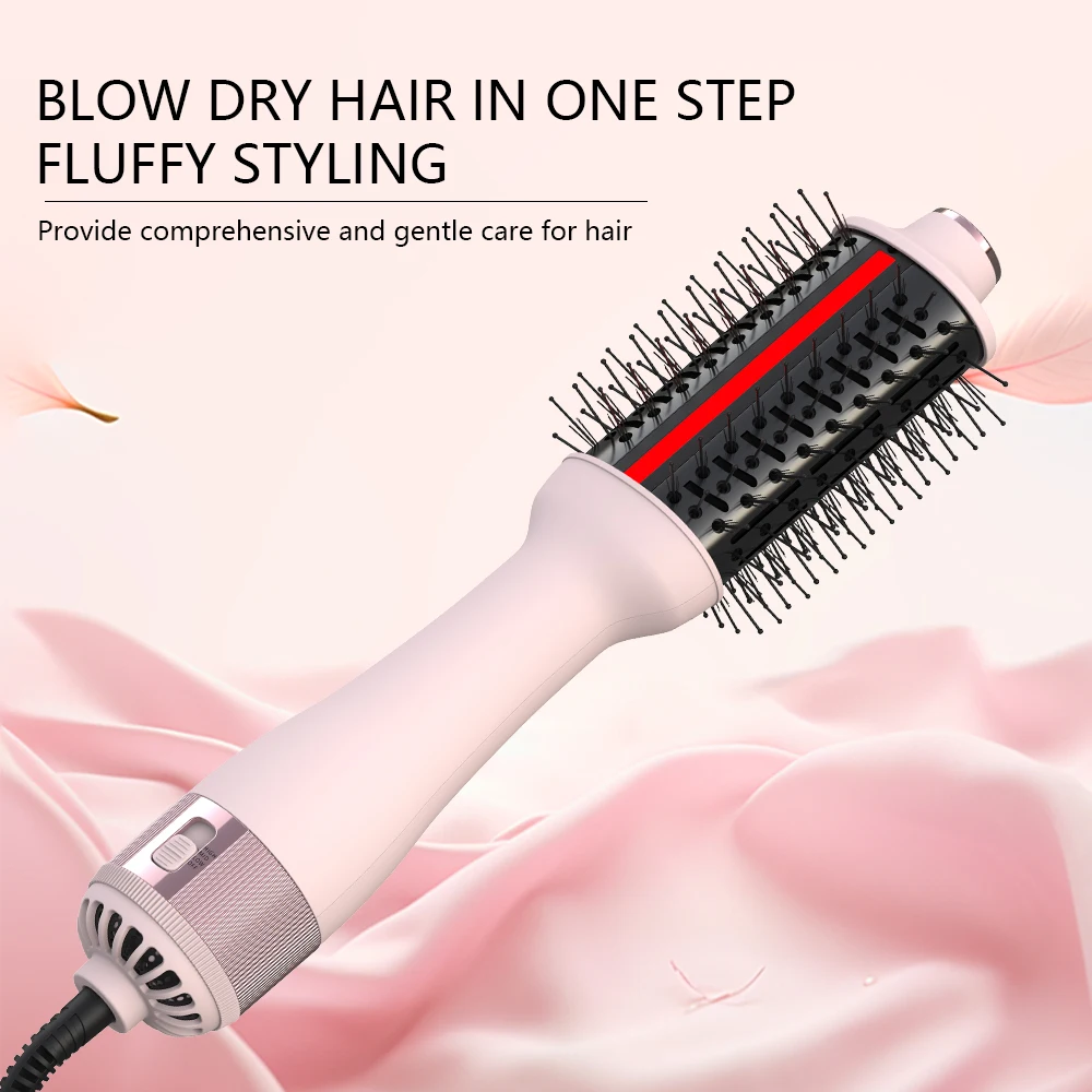 Ulelay Top Seller Factory Hot Sale 3 in 1 PTC and Infrared Rotating Hair Dryer Brush Professional Comb  One Step Hot Air Brush