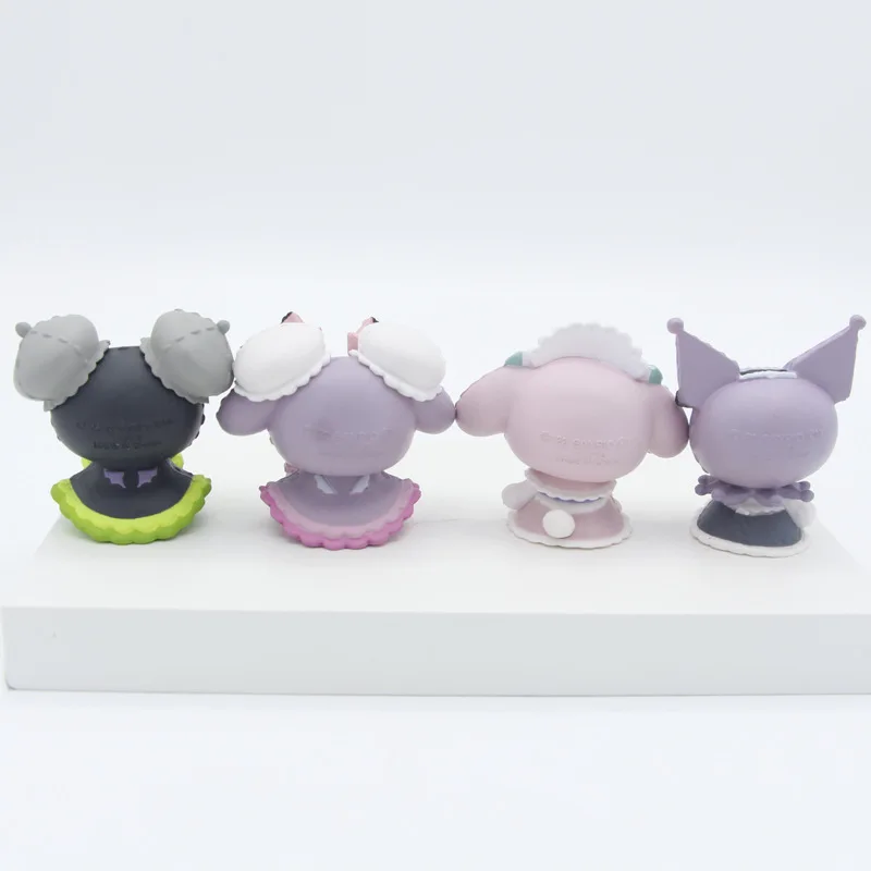 4-piece Cartoon Family Melody Kuromi 7cm Gashapon Action Figures