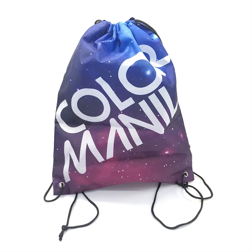  Custom logo canvas bag gym silk satin plastic sublimation waterproof large breathable sports drawstring