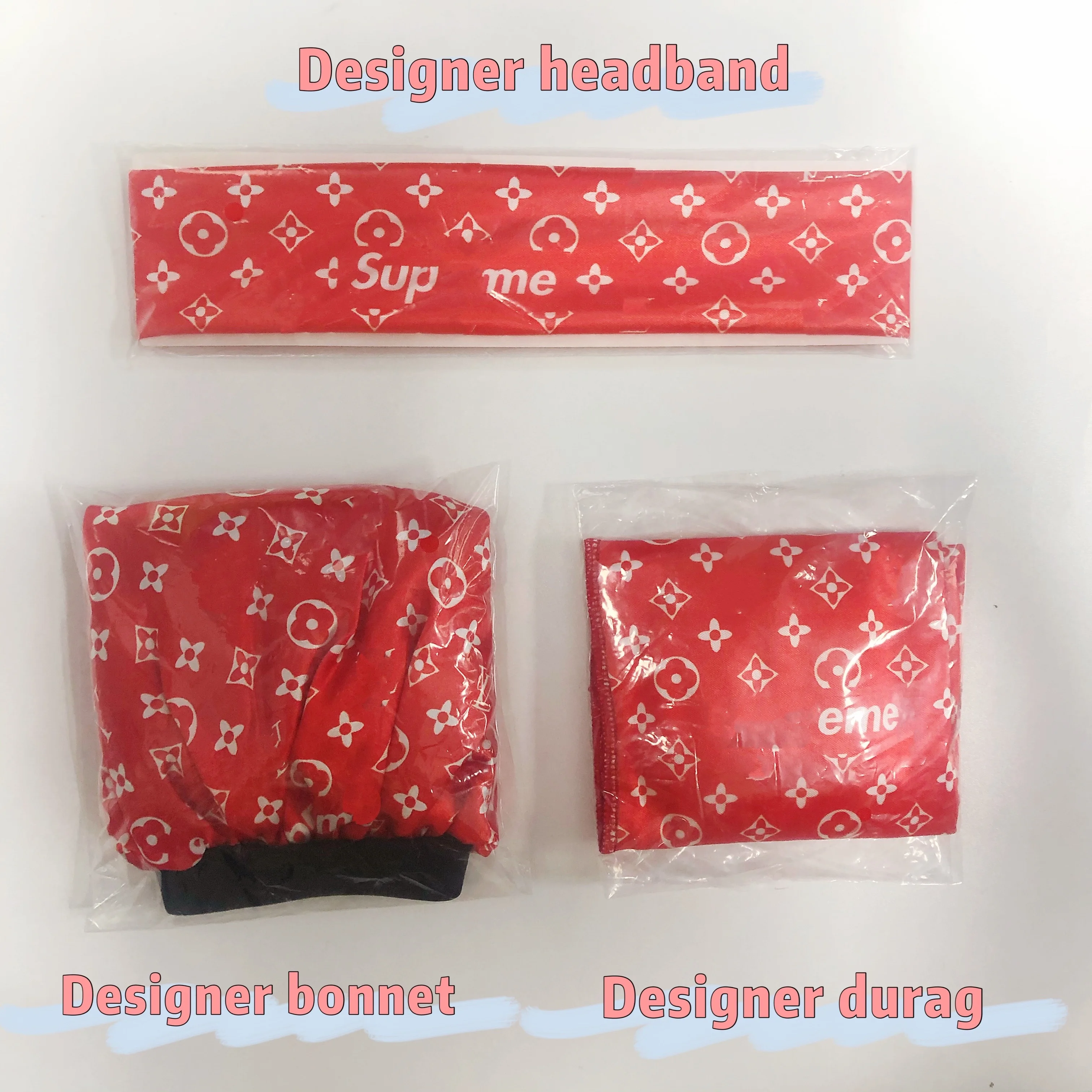 
Wholesale Vendor Luxury Silk Women Designer Durag Custom Logo Man Du Rags Silky Durags For Men 