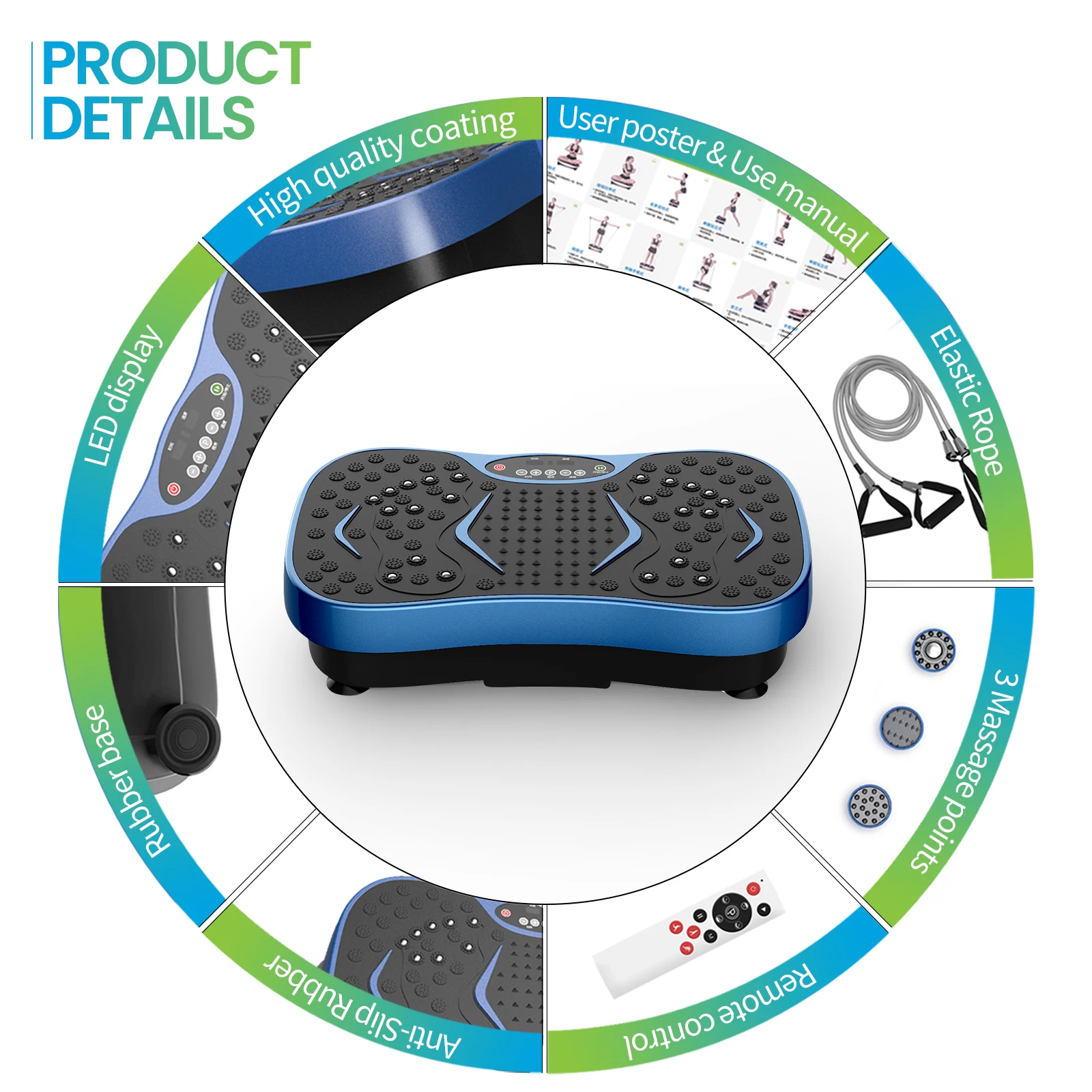 Вибрационная пластина JUFIT, Вибрирующая машина для всего тела с сенсорным светодиодным экраном, 99 скоростей и 11 режимами для эффективности