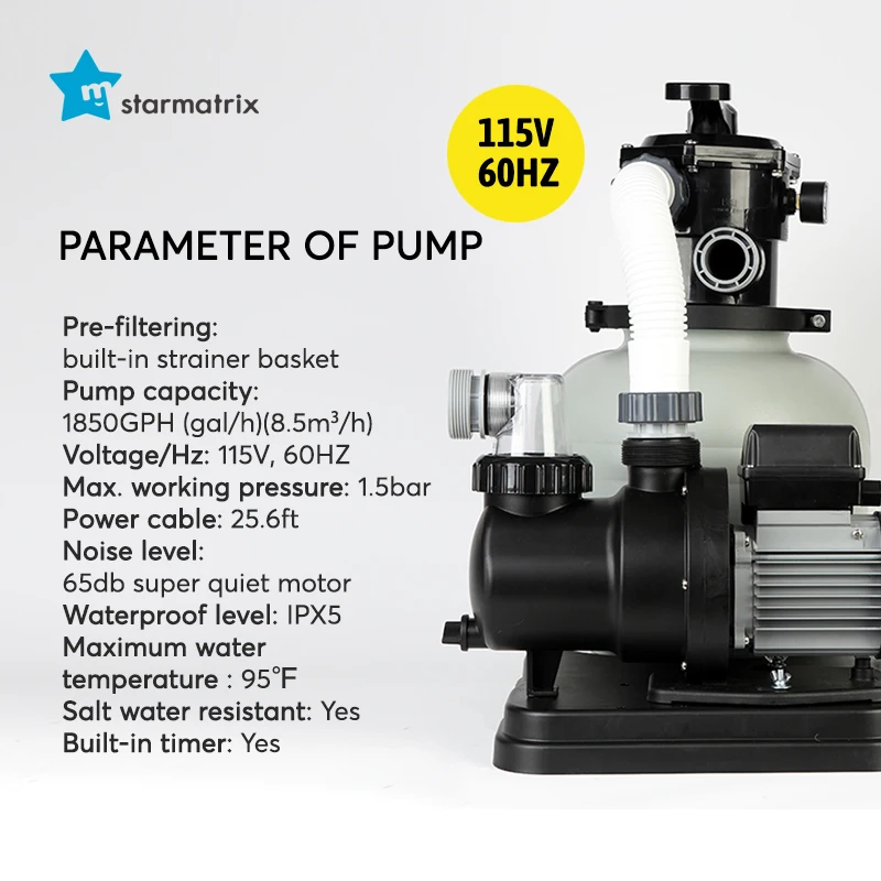 Starmatrix swimming pool sand filter parts sand filter with good price automatic backwash valve pool top-mount sand filter