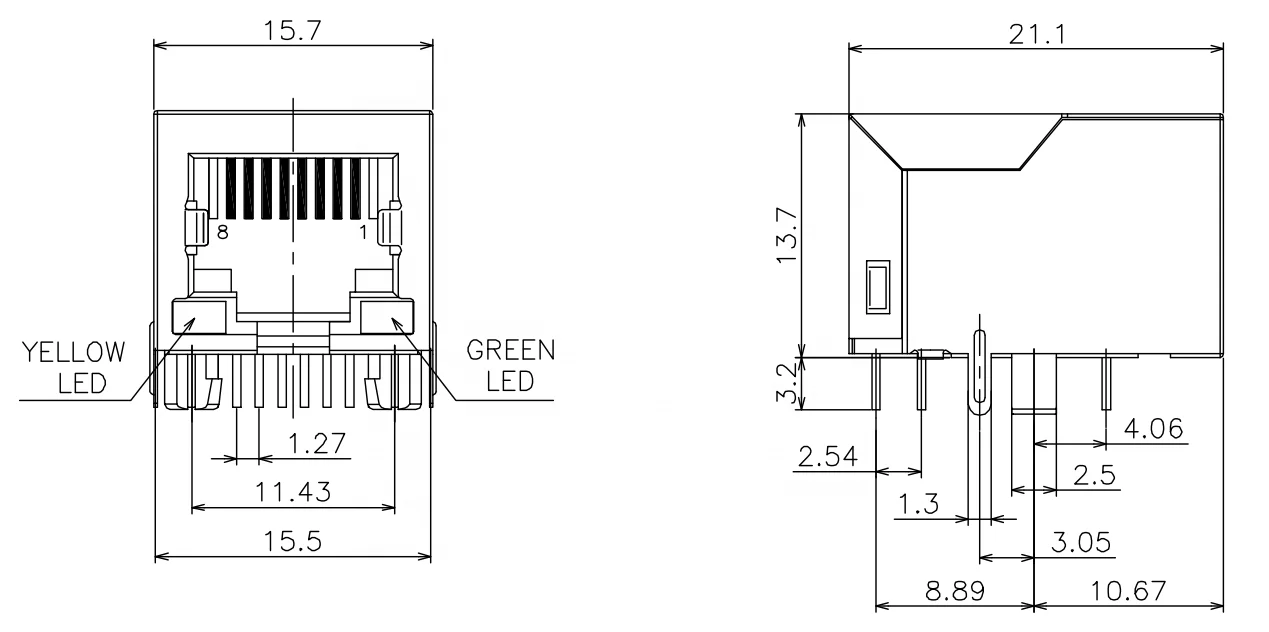 Manufacture Customised Multi Port Ethernet rj 45 Connector