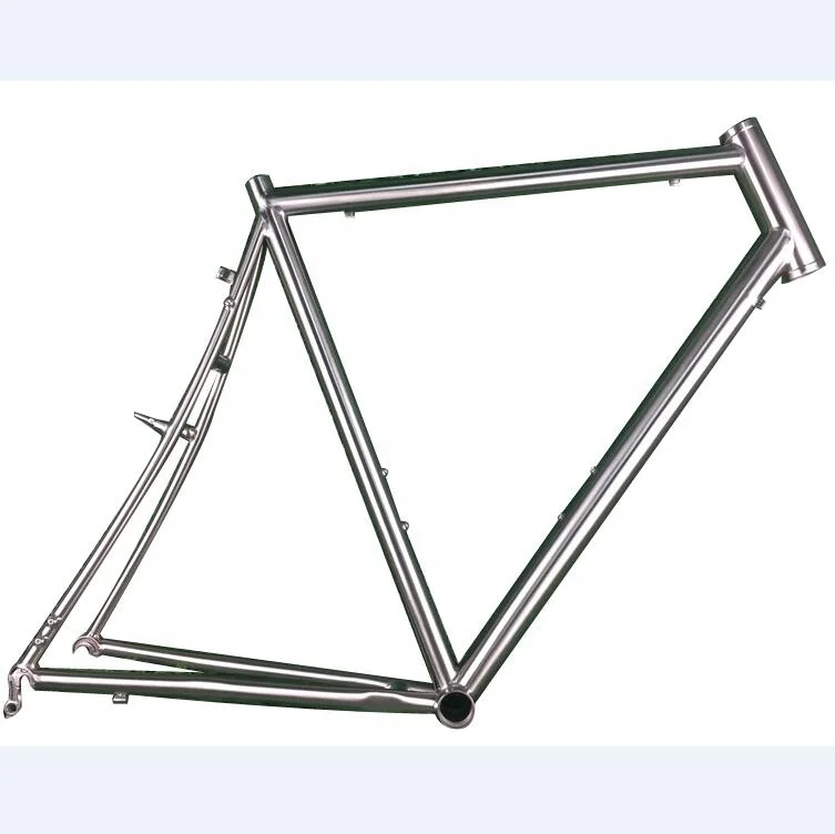 Titanium alloy  bike frame with V brake and external cable routing