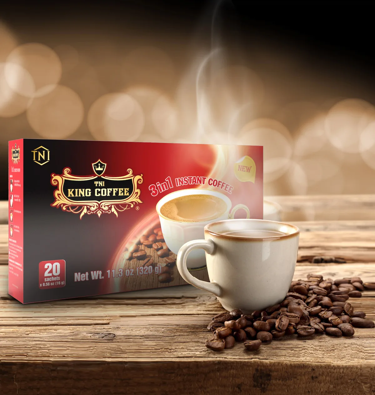 KING COFFEE - OEM Good Smell 3in1 Instant Coffee 20 sachets/box Viet Nam Instant Coffee Manufacturer