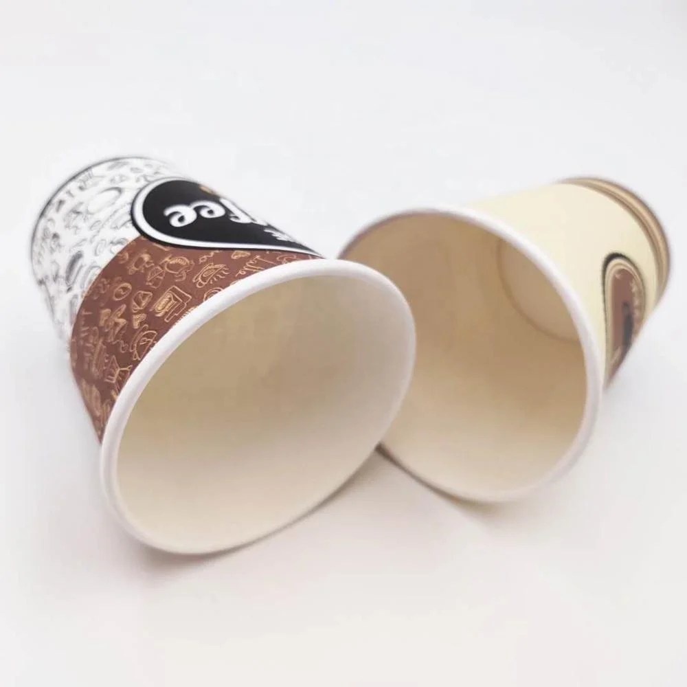 
Yihong 12oz Printable Customized Biodegradable Paper Cup Disposable Double Wall Coffee Tea Paper Cups 