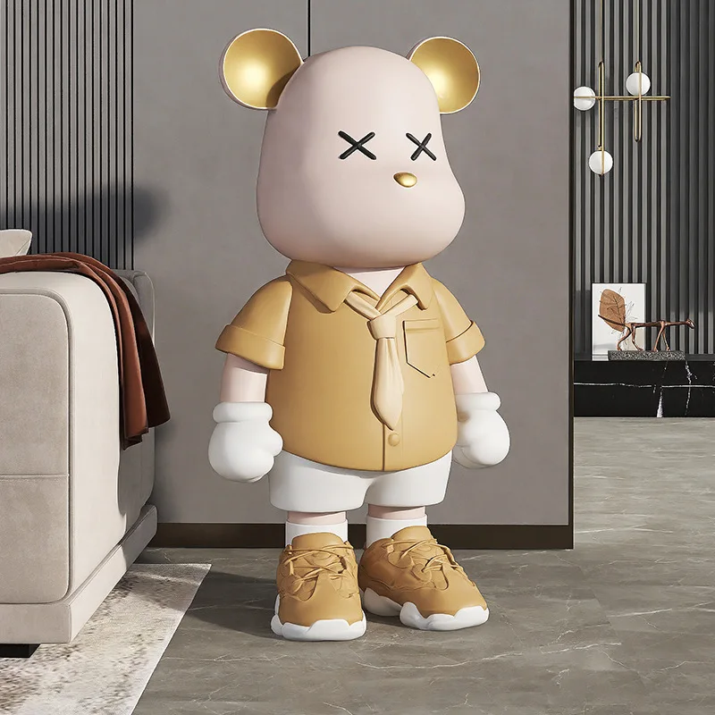 Custom Net Red Violent Bear Big Ornament Living Room Floor Modern Home Accessories Glass Fiber Material Crafts Sculpture