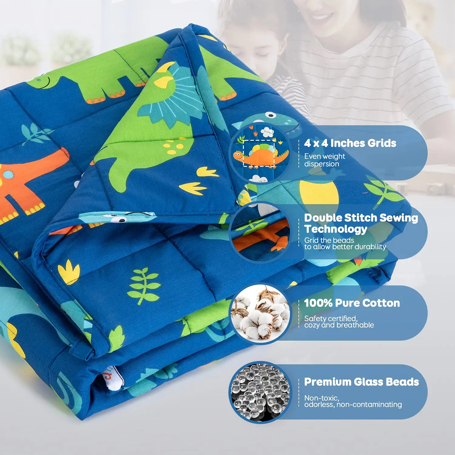 Minky Sensory Integration Anxiety Stress Relief Pressure Blanket Travel Size Heavy Weighted Lap Pad For Toddlers Adults
