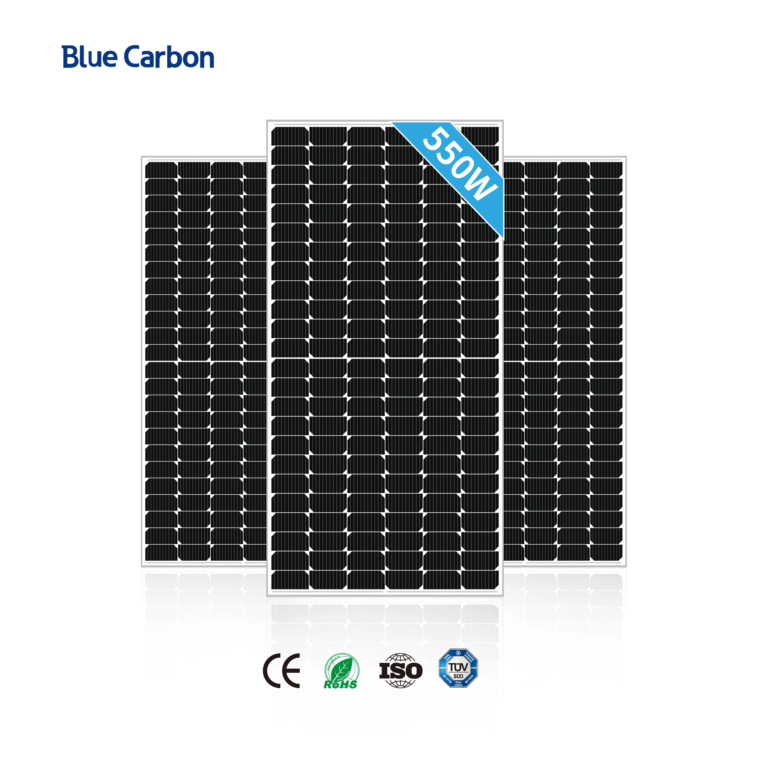 BLUE CARBON 25 Years Warranty Solar Cells Solar Panels 550 Watt Monocrystalline Solar Energy Panel