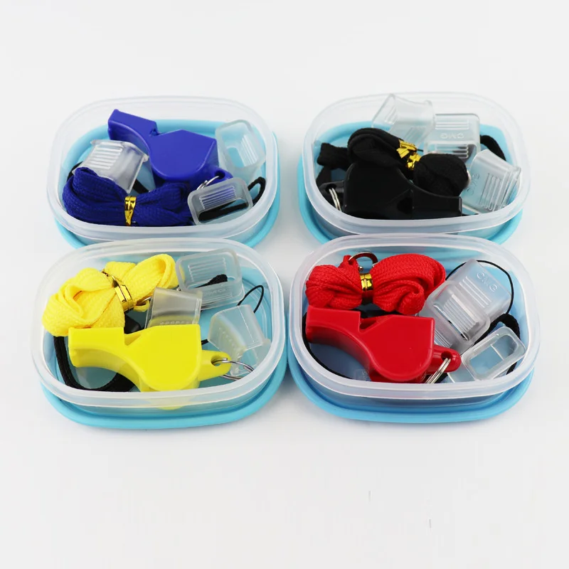 A no ball Referee Whistle Premium All Sports Whistle with Lanyard Rubber Mouth Piece Designed Best Coach referee plastic whistle