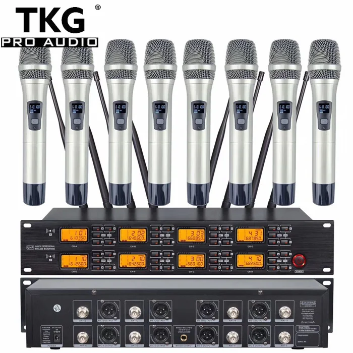 TKG UR-8000-S 640-690 МГц UHF профессиональный УВЧ беспроводной микрофон 8 системы для цифровых зеркальных камер