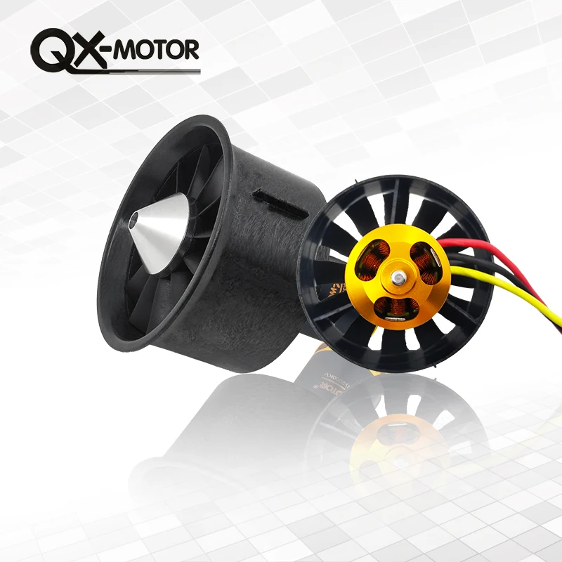 QX-MOTOR 64mm EDF 2822 Motor Brushless 6s Duct Fan Composite Material Housing 12 Blade For RC Airplane Drone Parts