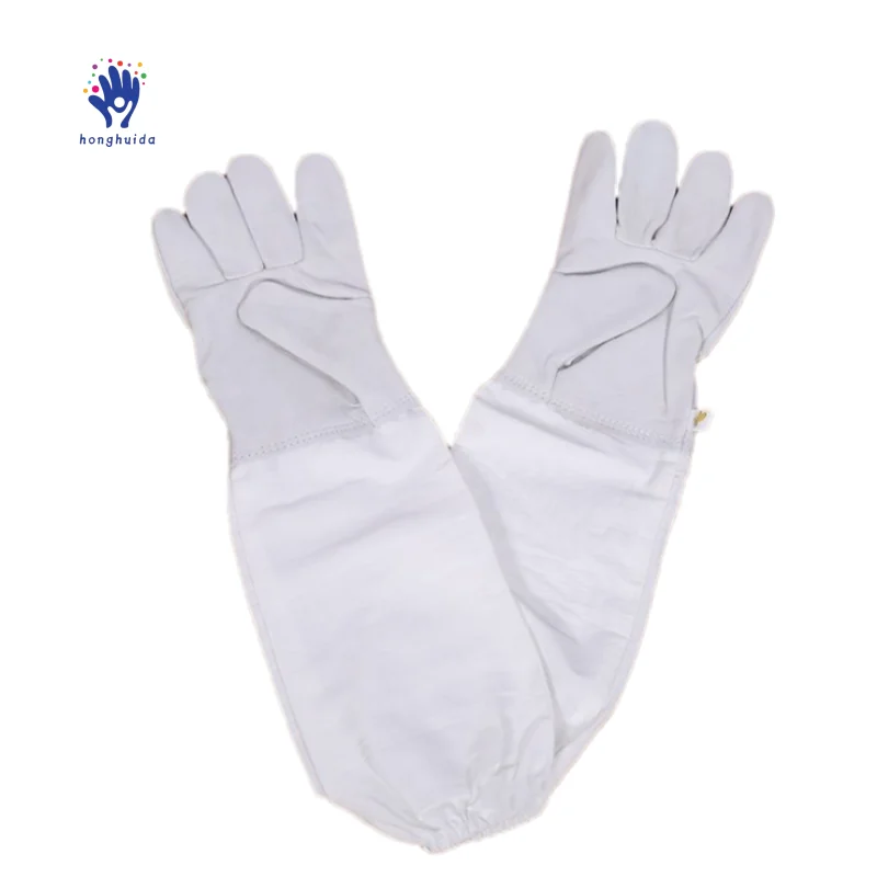 Beekeeping gloves, protective, breathable and anti-bee sting, beekeeping tools with cuffs, canvas sheepskin gloves