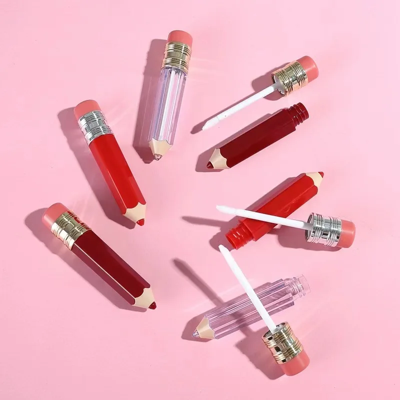 5 ml lipgloss lip gloss wand tubes pencil shaped clear cosmetic packaging lipgloss tube