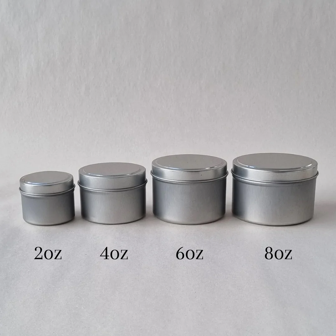 Wholesale Silver Empty Can Round Containers 2oz 4oz 6oz 8oz Metal Tins for Candles