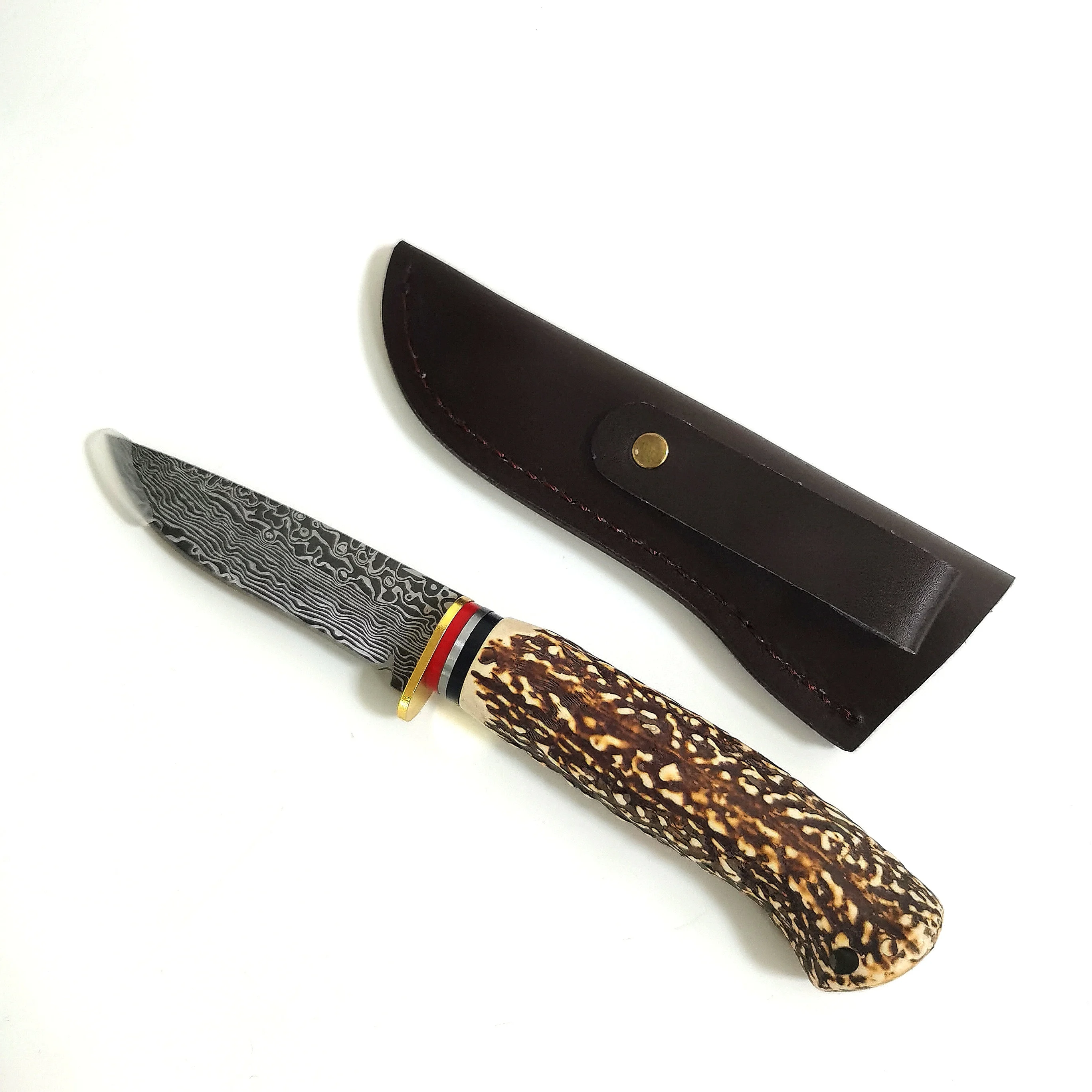 Damascus knife outdoor high hardness copper VG10 outdoor survival knife camping knife