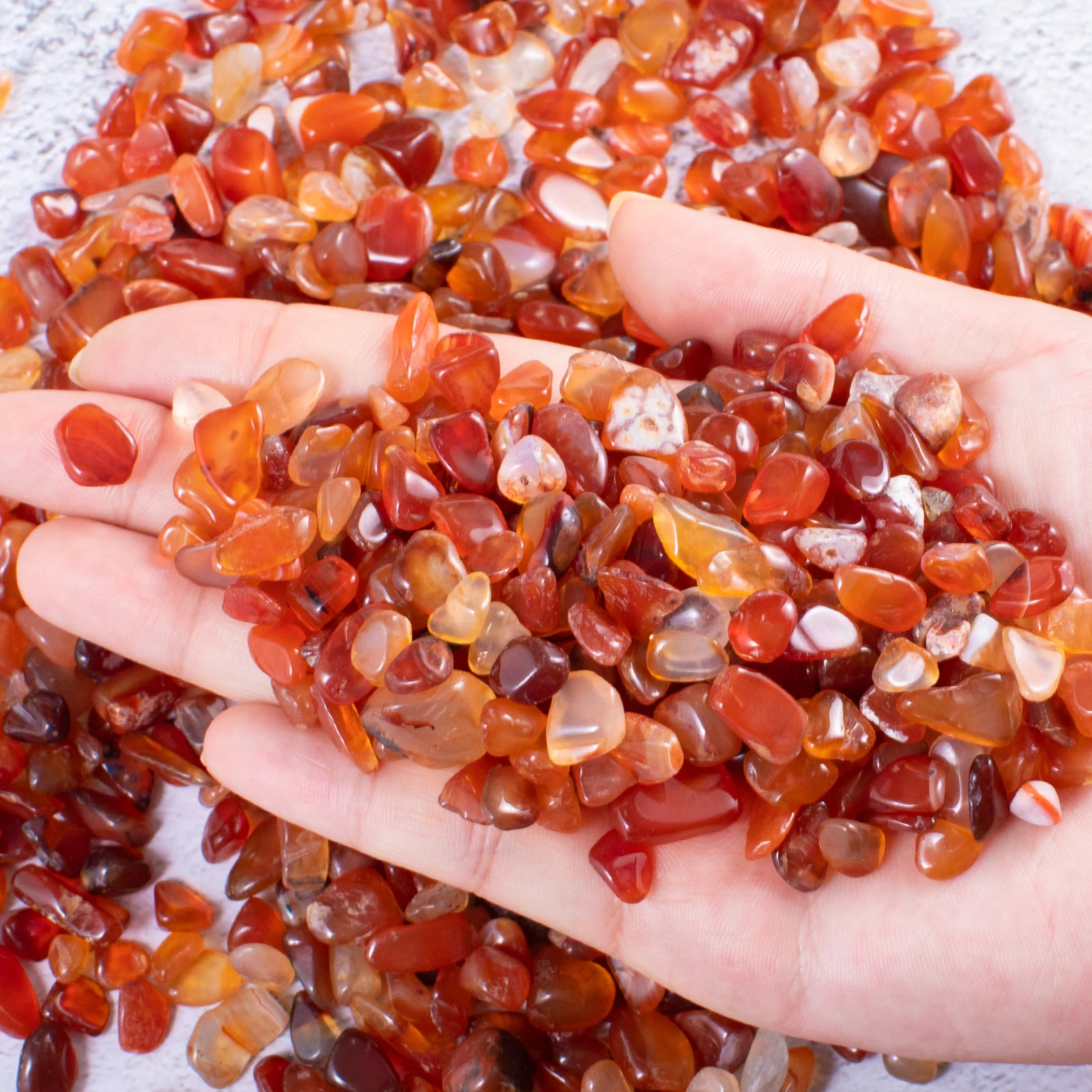 Hot Red Agate Carnelian Tumbled Chips Crushed Crystal Semi Precious Gemstone Polished for Reiki Wiccan Healing Therapy Spiritual