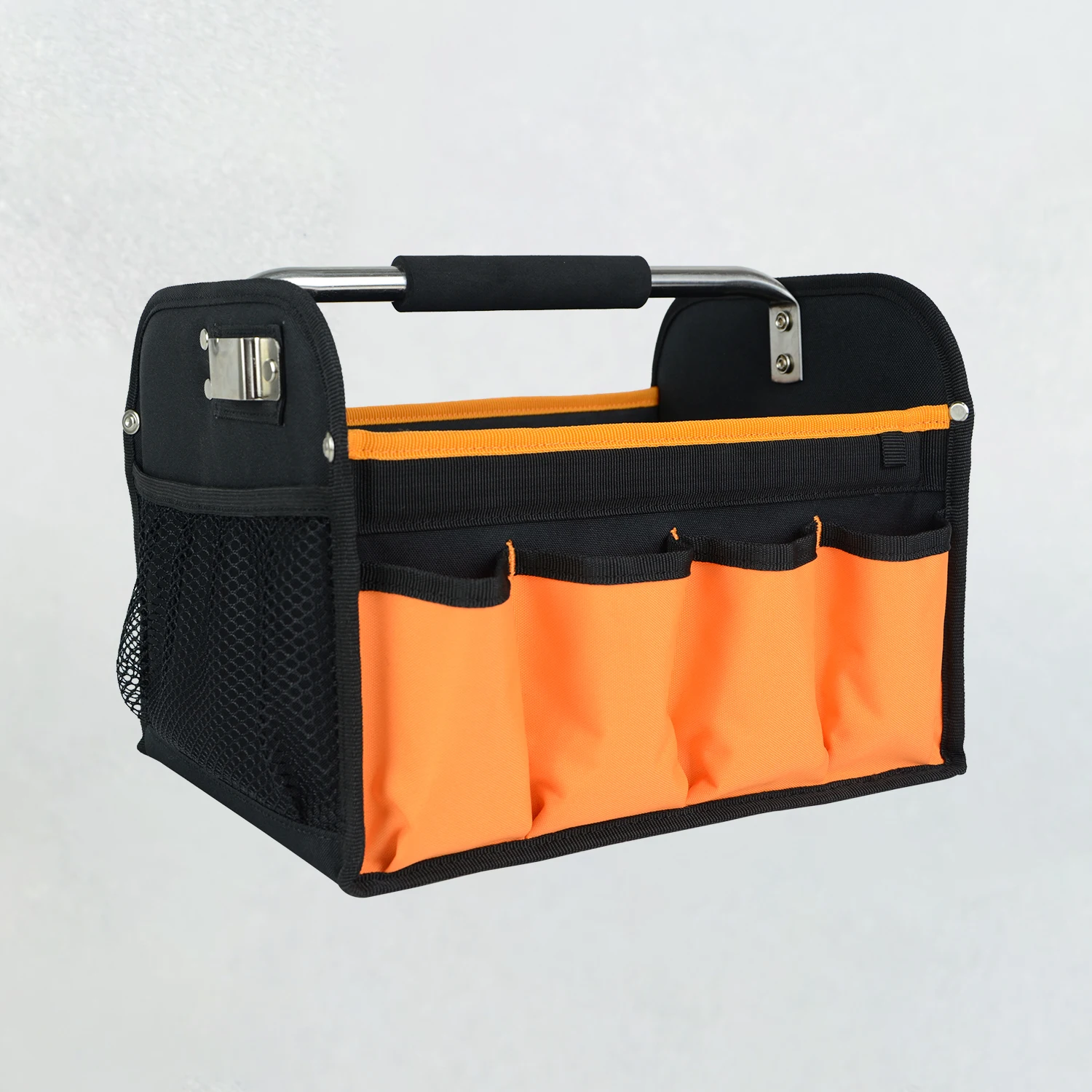 Foldable Open Top Electrician Tool Bag Heavy Duty Multiple 600D Pockets Wide Tote Bag Electrical Multifunction Tote Tool Box