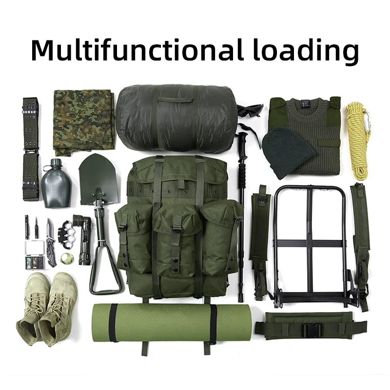 Factory Price Large 80L Tactical Backpack  Computer Interlayer Back Pack Alice Backpack with Frame