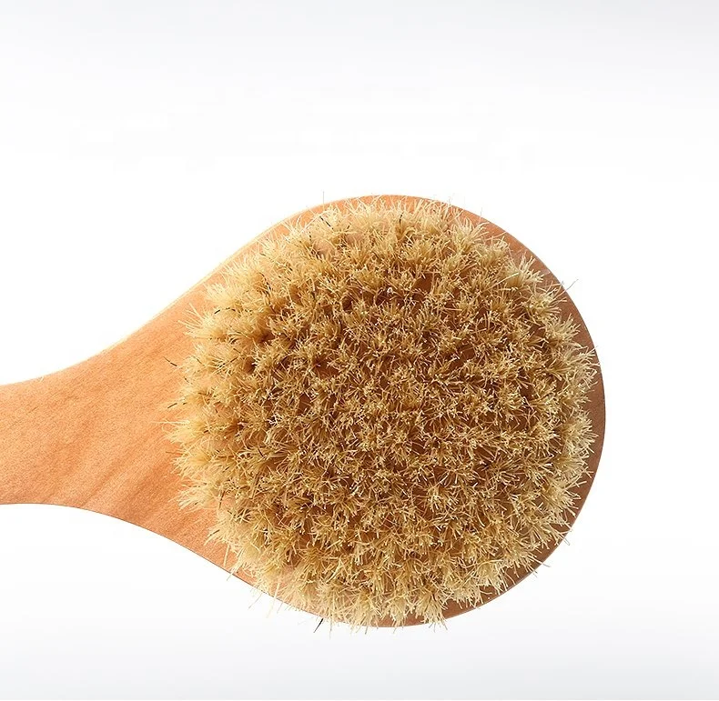 bath round short handle cleaning brush  	 wood handle bath brush wooden shower body bath brush