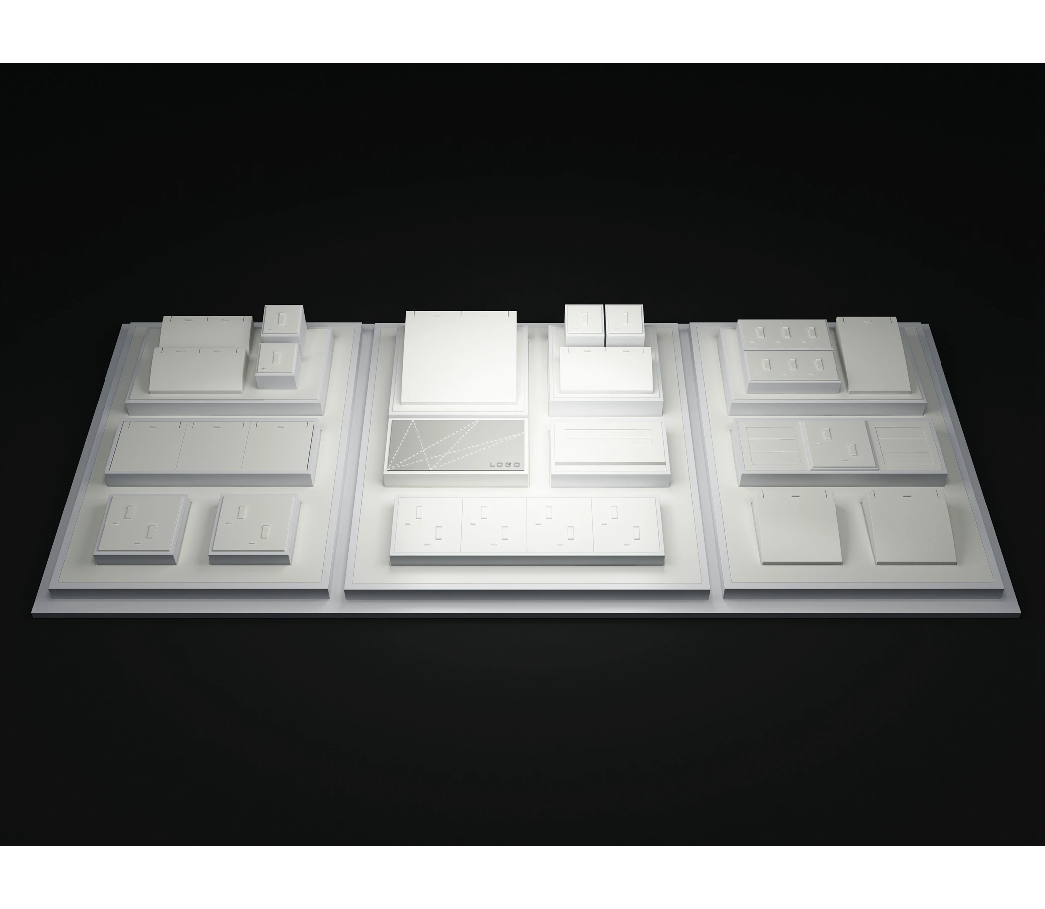 Wholesale logo European Fashion Wooden Mannequin Jewelry Display Props Stand Set For Pearl