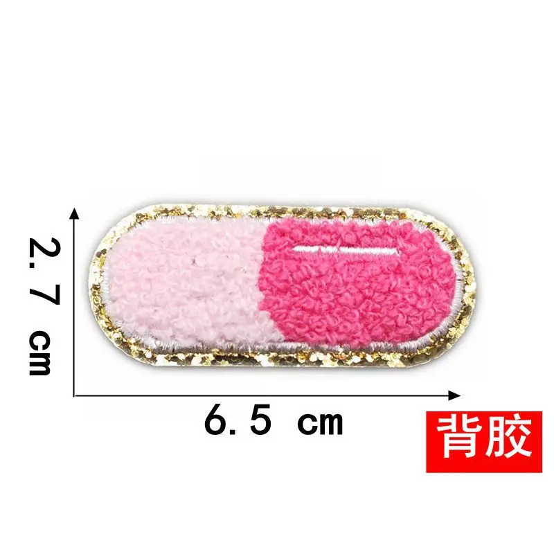 Wholesale Chenille Diamond Iron On Patches Custom Glitter Sequin Chenille Embroidery Patches Stick On For Clothes Hat