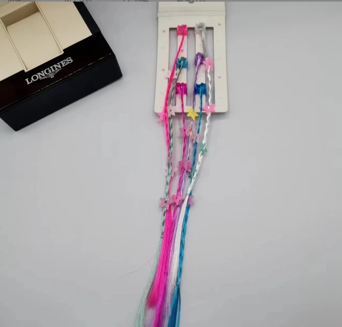 Hot Color Gradient Ponytail Braid Extensions Lantern Bubble Synthetic Ombre Twist Braiding Hair Ponytail Extens