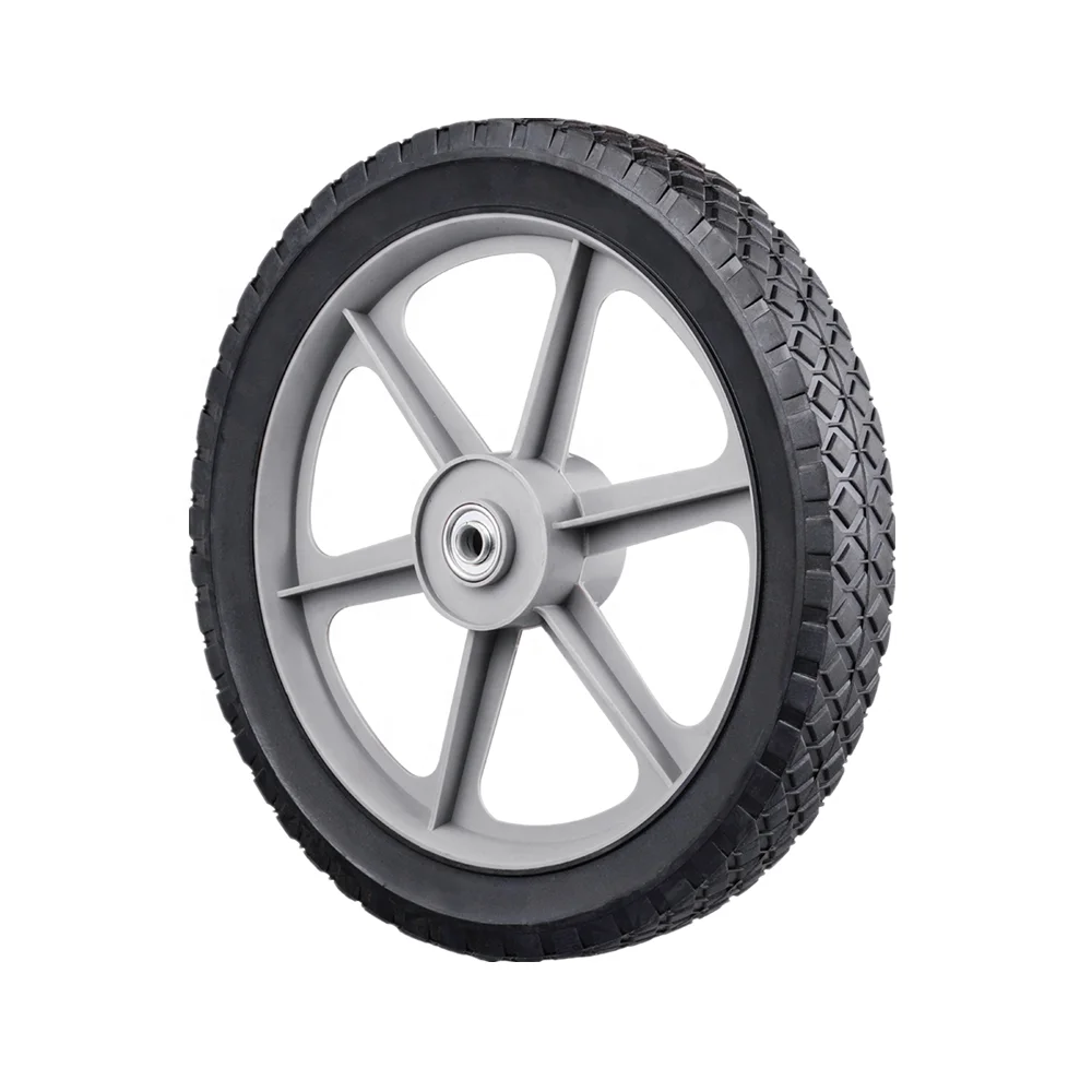 14 inch solid rubber tires with rims
