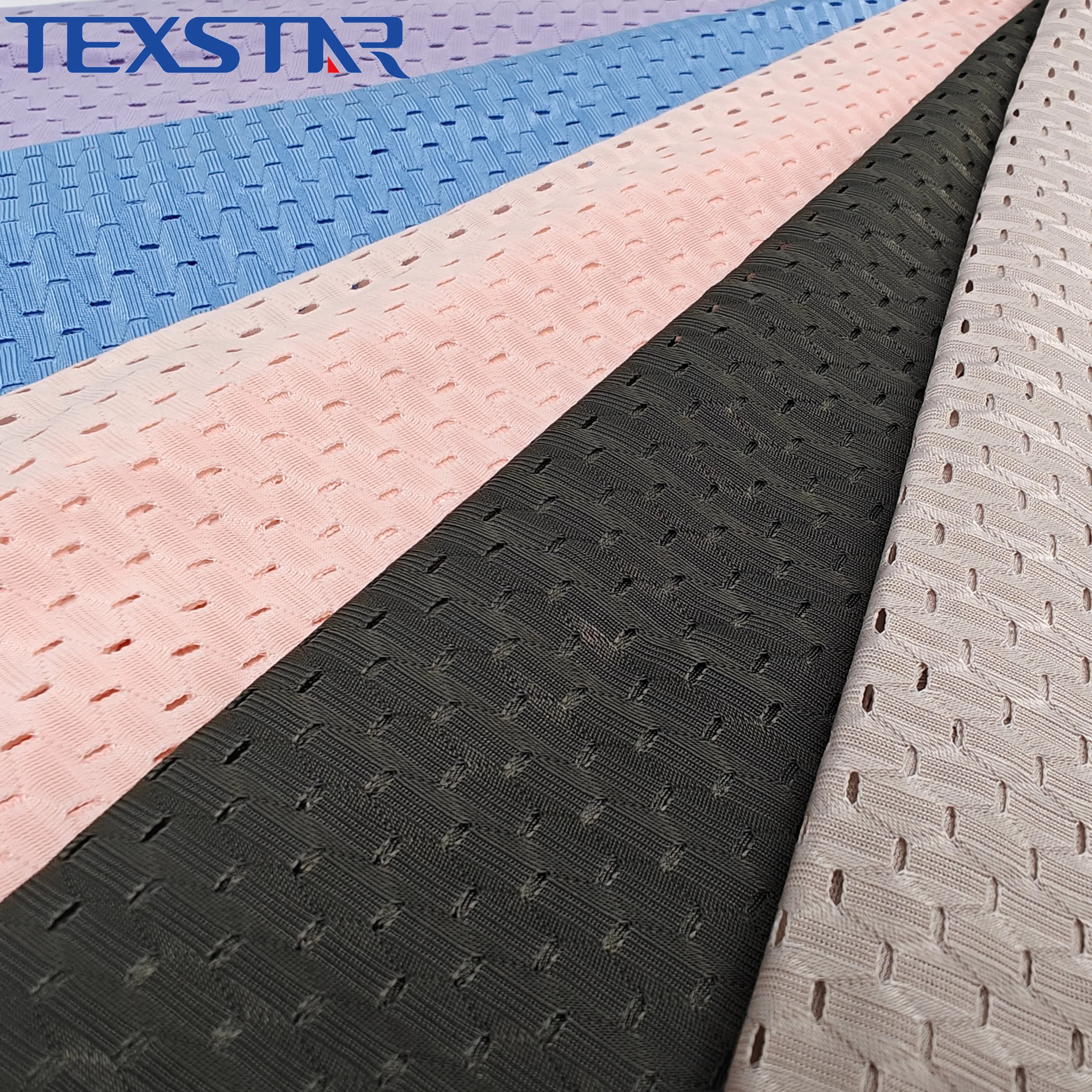 Polyester Spandex Low Elastic Stretch Mesh Fabric for Active Wear Mens Shorts Jogger Sportswear