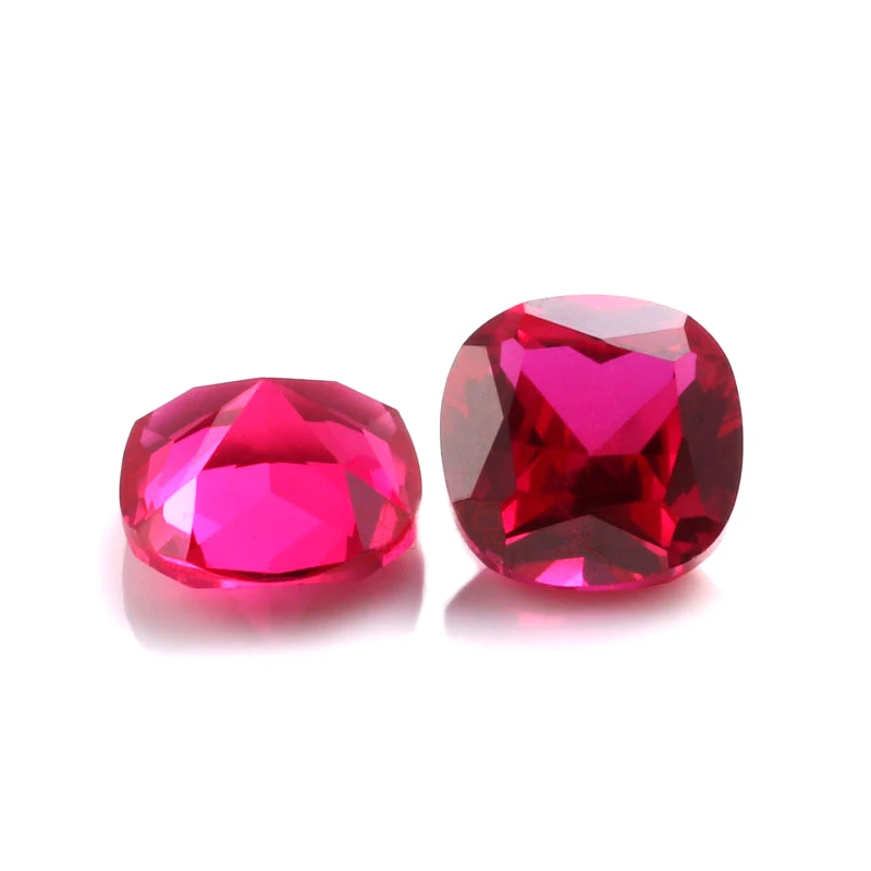 Wholesale diverse Ruby gemstone cushion cut 6x6mm 5x5mm synthetic ruby 5# corundum for jewelry making