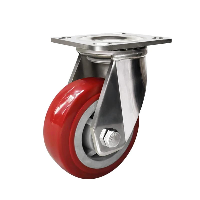 
Swivel red rubber casters 4