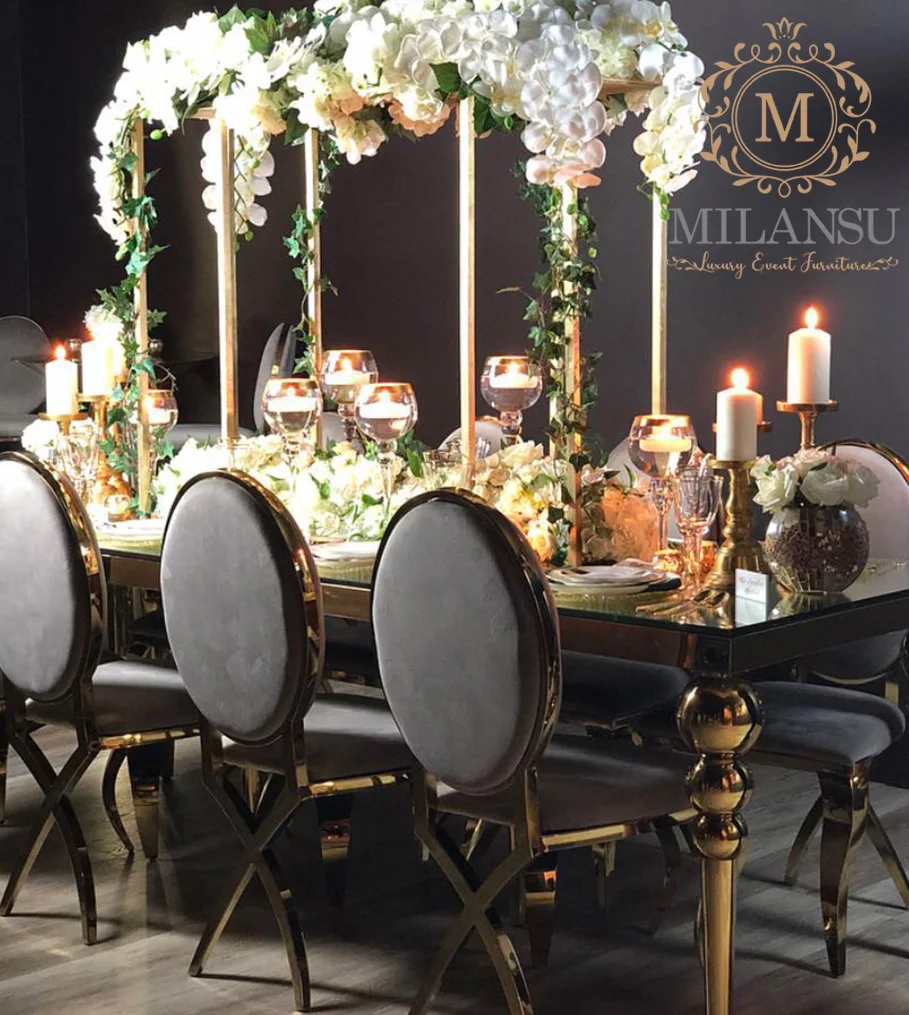 Обеденный прямоугольный стол из нержавеющей стали с металлической основой, стеклянный стол для столовой, дизайнерский обеденный стол