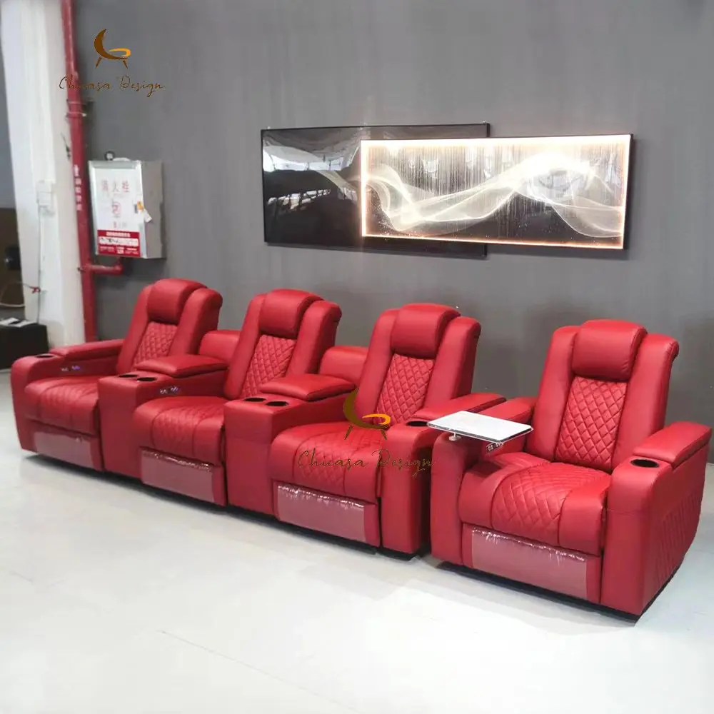 Leather Electric Massage Chair red Leather Electric Massage Cinema Chair