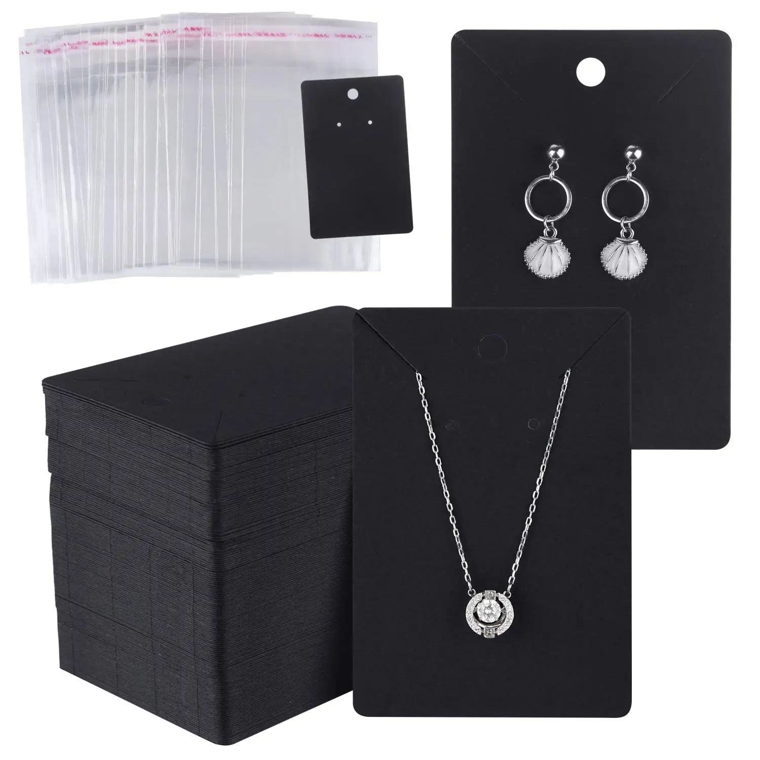 Custom PVC cards Wholesale Logo Jewelry Paper Display Holding Card Factory Wholesale Custom jewelry display care Cards