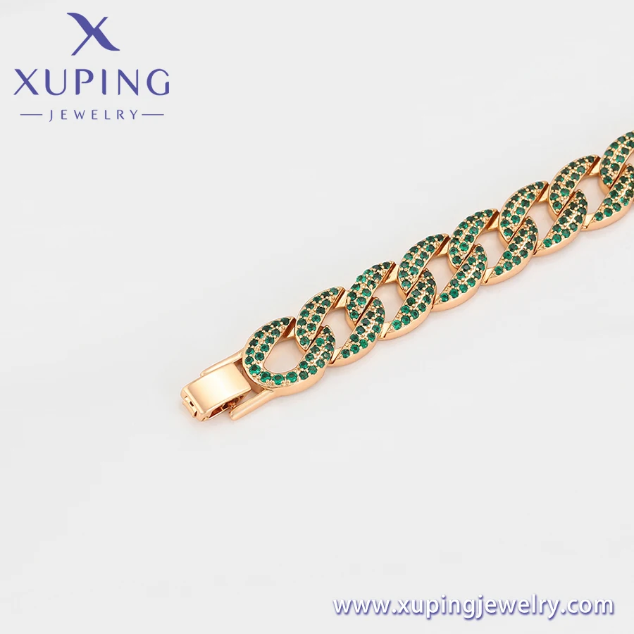 A00327947 xuping ювелирные изделия Европа Япония и Южная Корея Продажа новый полный зеленый Алмазный браслет хип-хоп популярный