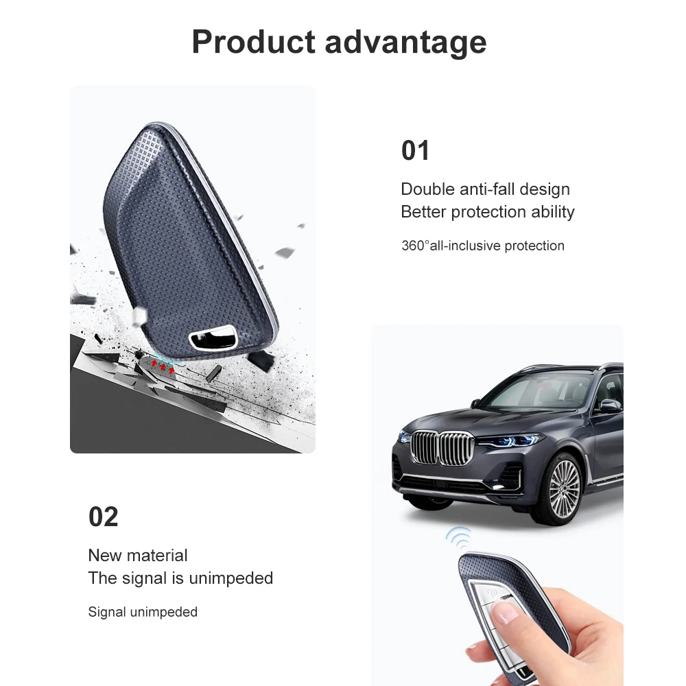 Car Key Case PC aluminium alloy protect Cover Carkey shell For BMW 5 7 Series X1 X2 X3 X4 X5