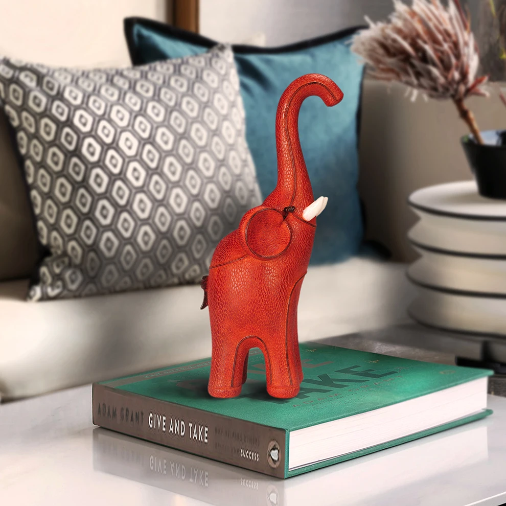 Resin red elephants animal home decorations  figurines resin elephants sculptural craft & gift