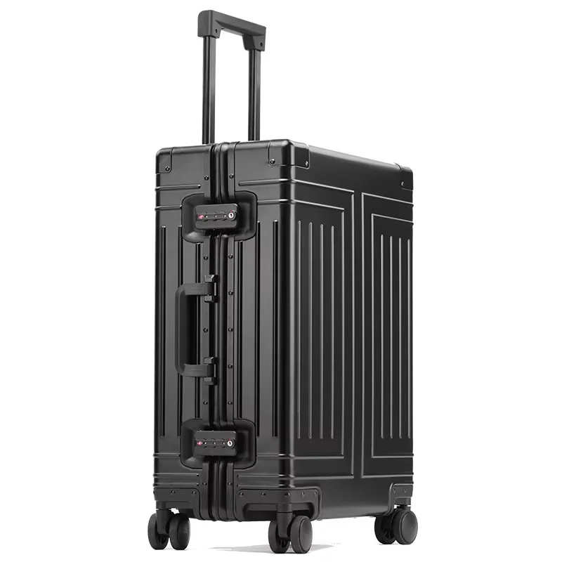 Carry On high range fashion business boarding Suitcase Luxury All Aluminum Hard Shell Travel Luggage Spinner Wheels Trolley case