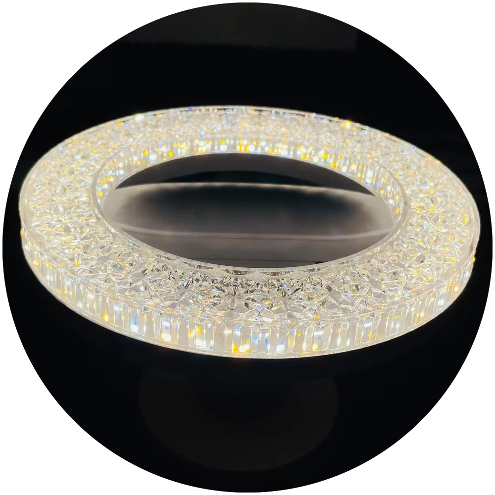 18cm 24cm lighting fixture panel round shape E27 foldable 18w 24w cri80 crystal ceiling lamp led lights for home