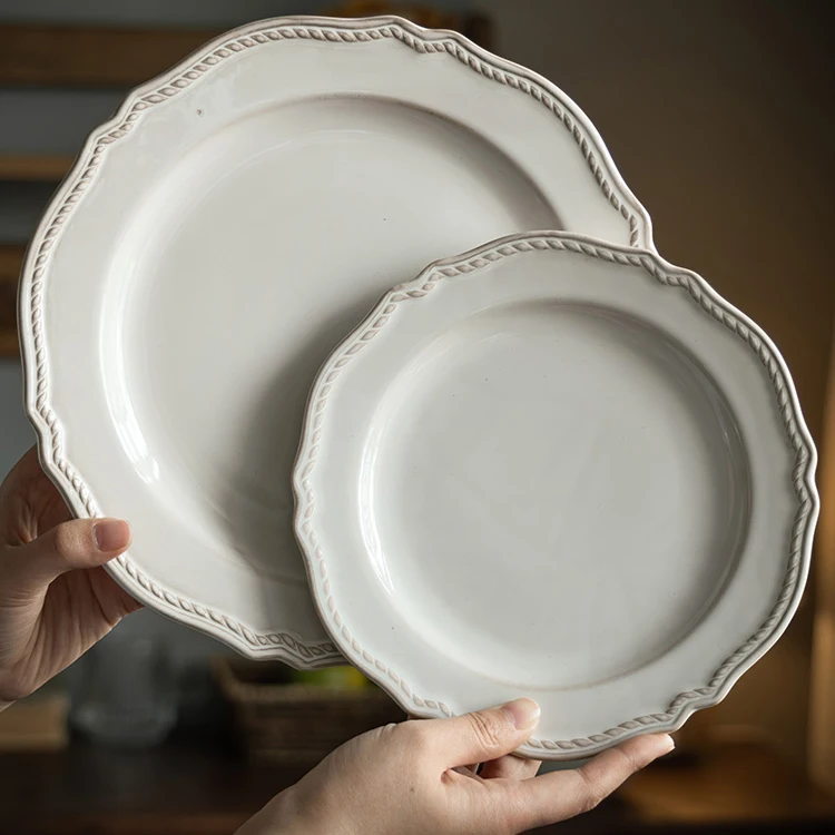 Sets Porcelain Ceramic Wedding Charger Plate Set Clay Ceramic Turkey Plates Western Style Ceramic Round Plate