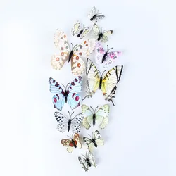 12 Pcs/Pack PVC 3D Butterfly Decoration Wall Sticker Set For Wedding Party Home Decoration Supplies