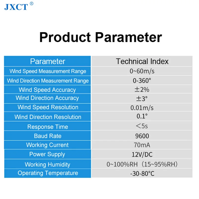 Weather Monitoring Station Ultrasonic Wind Speed and Direction Sensor