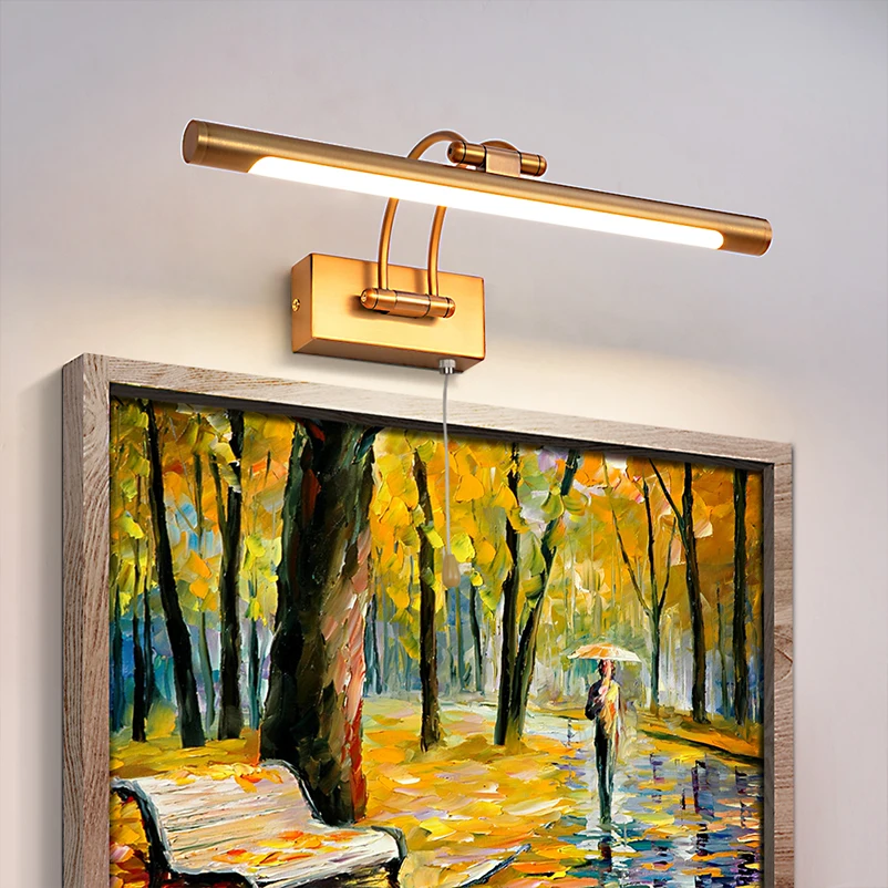 Adjustable Painting Lamp Led Pull Switch Light Bathroom Pull Cord Light Switch Hotel Art Brass Modern Vanity Black Lights