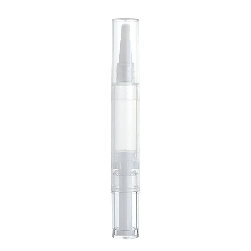 Wholesale Mini 1.5ml 2ml 3ml 5ml Plastic Twist Pen Bottle with Soft Brush Clear PP Empty Nail Protection Oil Foundation Bottles